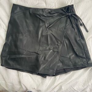 Black Leather Skort